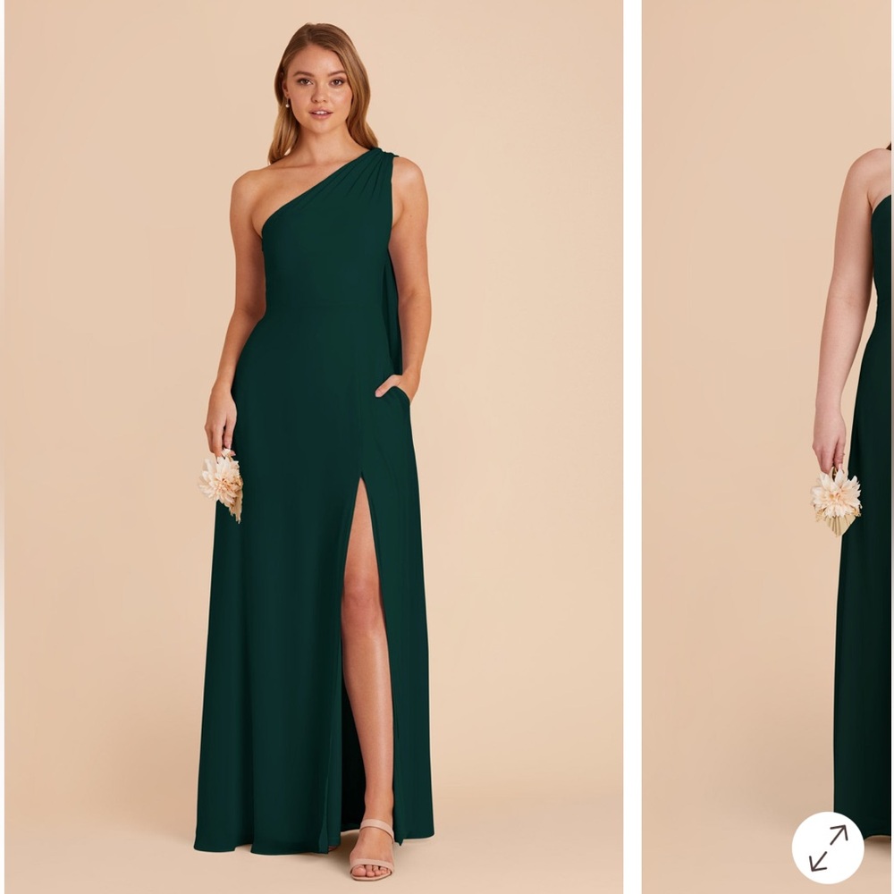 Birdy Grey One-Shoulder Dress in Deep Green